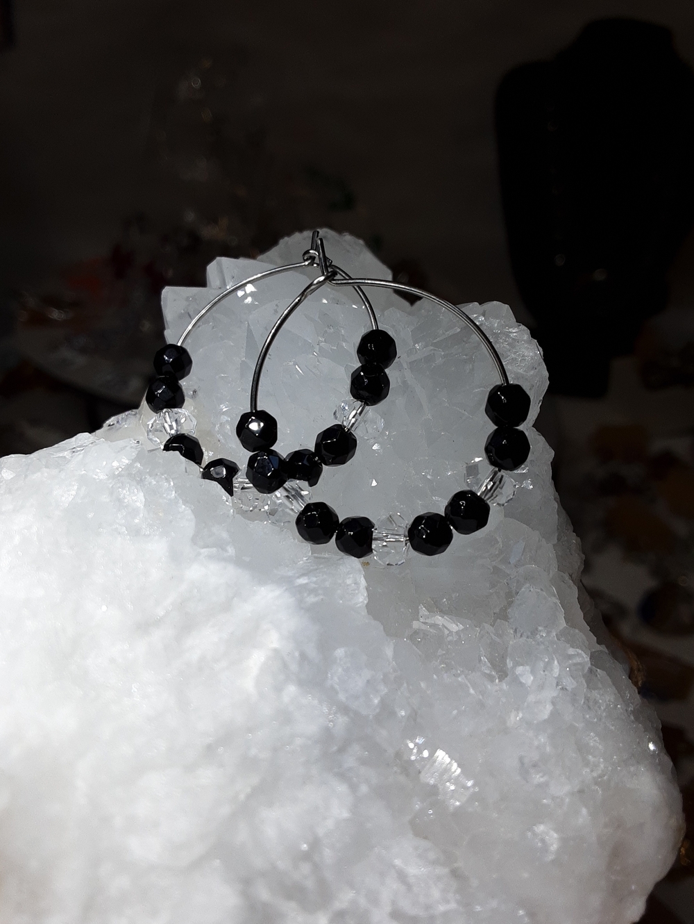 Stainless Steel,  Black Spinel, Herkimer Diamond Quartz. Price Is Firm.
